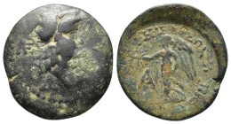 CILICIA. Seleukeia. 2nd-1st century BC. AE (Bronze, 23mm, 7.24 g), Draped bust of Athena to right, wearing crested Corinthian helmet. Rev. Nike advanc...