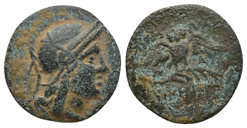 Mysia, Pergamon, c. 133-27 BC. Æ (17mm, 2.4 g). Head of Athena r. wearing creste...