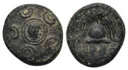 Macedonian Kingdom. Anonymous issues. Ca. 323-275 B.C. Æ (14mm, 3.14 g). Uncertain mint in Asia Minor. Head of Herakles facing, wearing lion's skin he...