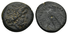 PTOLEMAIC KINGS OF EGYPT. Ptolemy III Euergetes (246-221 BC). Ae Chalkous. (15mm, 2.55 g) Alexandreia. Obv: Head of Zeus-Ammon right, wearing tainia. ...