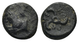 DYNASTS OF LYCIA. Perikles, circa 380-360 BC. AE (Bronze, 10mm, 1.67 g). Forepart of a horse to left. Rev. &#66195;&#66177;-&#66197;&#66182;-&#66187;&...