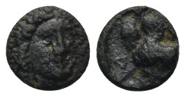 Asia Minor. Uncertain mint circa 350-300 BC. Bronze Æ (9mm, 0,72 g) Head facing slightly right / Sphinx seated left.