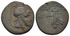 PAPHLAGONIA. Sinope. Ae (21mm, 7.63 g) (Circa 105-90 or 95-90 BC). Struck under Mithradates VI Eupator. Obv: Helmeted head of Ares right. Rev: ΣΙΝΩ - ...