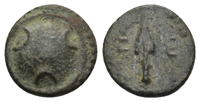 PISIDIA. Selge. Ae (13mm, 1.85 g) (2nd-1st century BC). Obv: Round shield. Rev: ...