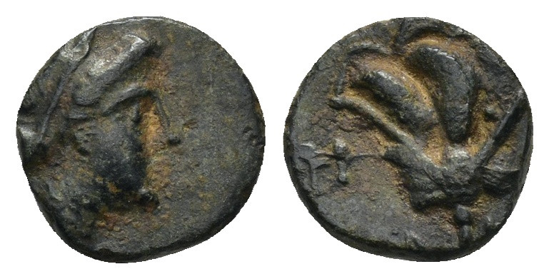 Rhodos, Rhodes Circa 350-300 BC. AE (0,97 Gr. 10mm.) Head of Rhodos to right, we...