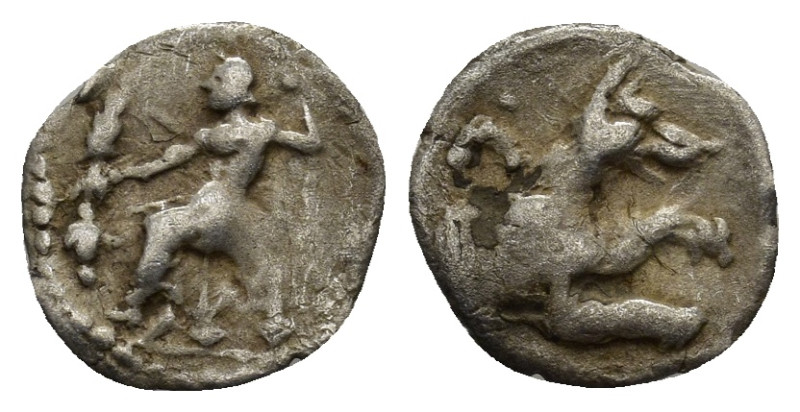 LYCAONIA, Laranda. Circa 324/3 BC. AR Obol (11mm, 0.44 g). Baaltars seated left,...