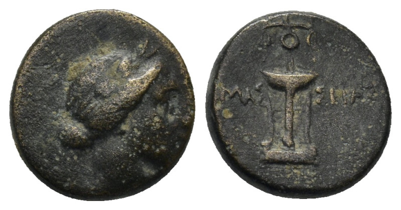 PONTOS. Amassia. Ae (Circa 120-63 BC). (2.68 Gr. 12mm.)
Obv: Laureate head of Ap...