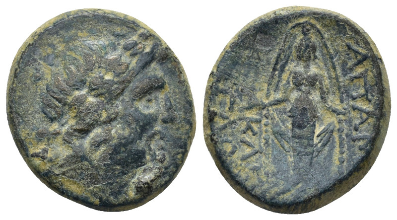 PHRYGIA, Apameia. 133-48 BC. AE (8.73 Gr. 21mm). 
Laureate head of Zeus 
Rev. Cu...