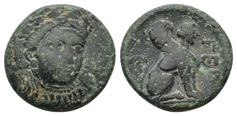 Troas, Gergis. 4th century B.C. AE (3.97 Gr. 17mm.). 
Laureate head of the sibyl...