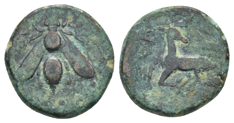 Ionia. Ephesos . Circa 390-300 BC. AE (3.45 Gr. 16mm). 
Ε-Φ to left and right of...