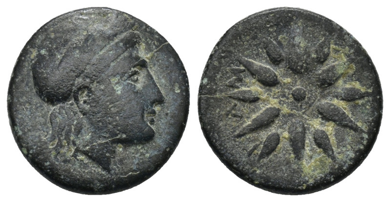 MYSIA. Gambrion. AE (4th century BC). (3.62 Gr. 16mm.)
Obv: Laureate head of Apo...