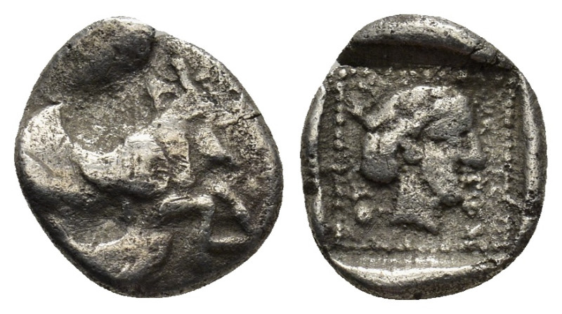 CARIA, Uncertain. Orou. Local dynast, circa 450-400 BC. AR Eight Stater (1.28 Gr...