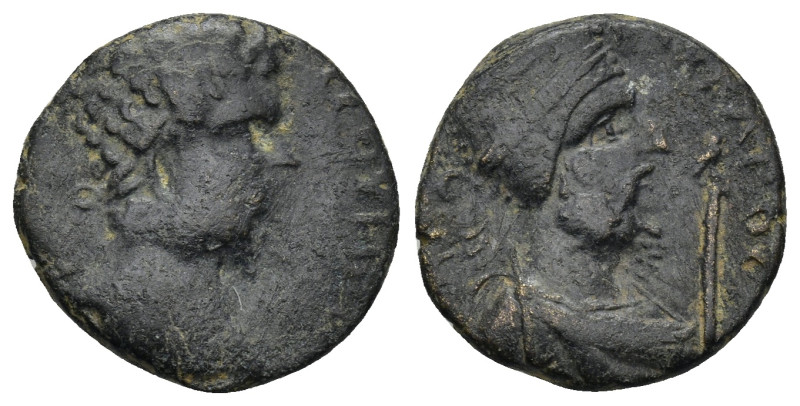 Mesopotamia, Edessa. Septimius Severus, with Abgar VIII. A.D. 193-211. AE (17mm,...