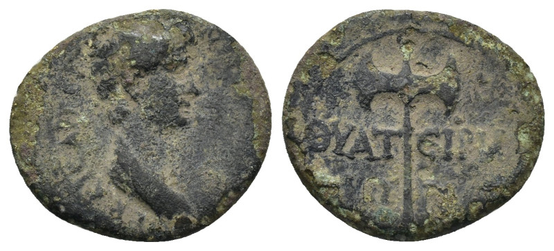 Lydia Thyatira Nero. AE 54-68 AD (1.97 Gr. 17mm.) 
 Draped bust of Nero right.
R...