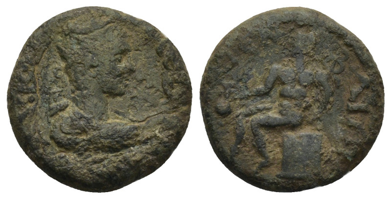 Pamphylia, Aspendus. Severus Alexander. A.D. 222-235. AE (4.36 Gr. 18mm.)
Radiat...