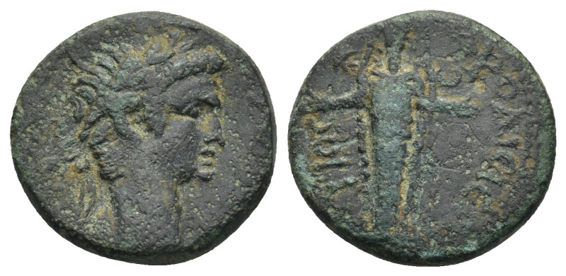 IONIA. Ephesus. Tiberius, 14-37 AE (4.2 Gr. 16mm)
 Laureate head of Tiberius to ...