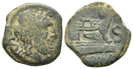 Anonymous 135-125 BC. Rome Semis Æ (23mm, 9,33 g). Laureate head of Saturn right / Prow right; S before; ROMA in exergue.