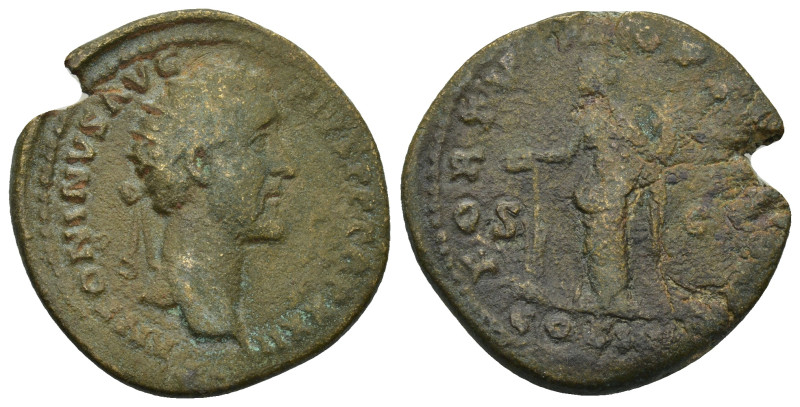 Antoninus Pius AE Dupondius. (26mm, 10.0 g) AD 157-158. ANTONINVS AVG PIVS PP TR...