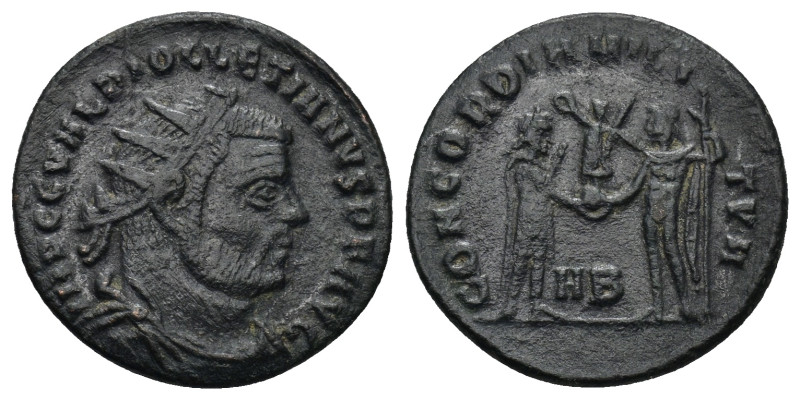 Diocletian. A.D. 284-305. AE post-reform radiate follis fraction (20mm, 3.0 g). ...