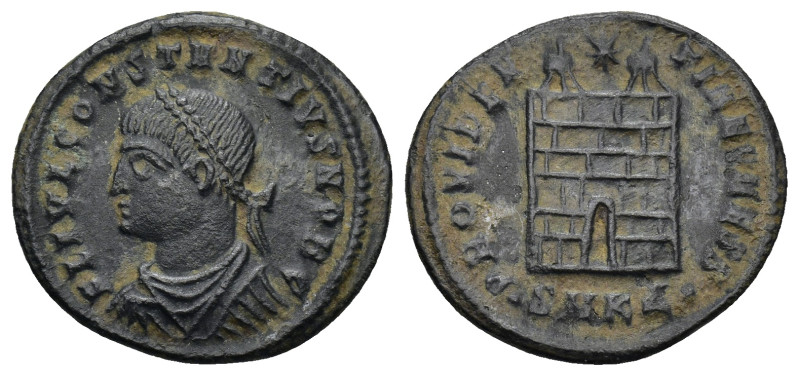 Constantius II. As Caesar, A.D. 324-337. AE follis (20mm, 2.67 g). Cyzicus mint,...