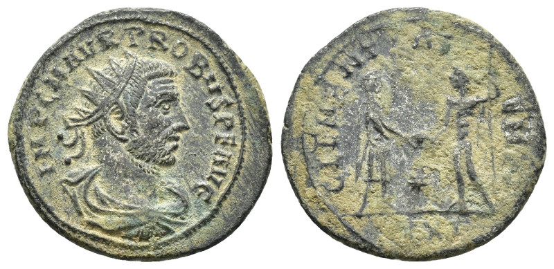 Probus (276-282 AD). AE silvered Antoninianus (21mm, 3.6 g), Tripolis, c. 280 AD...