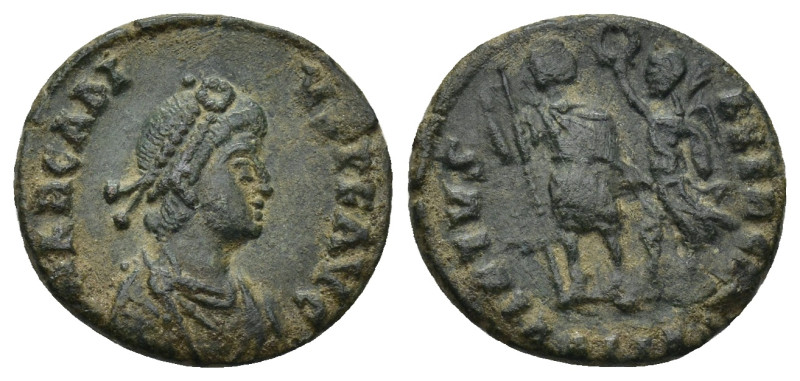 Arcadius. A.D. 383-408. AE centenionalis (17mm, 2.5 g). Struck A.D. 395-402. D N...