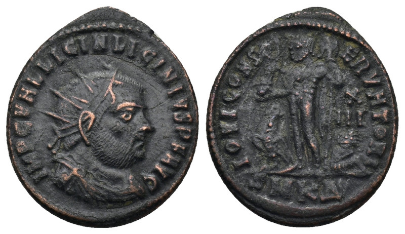 Licinius I AD 308-324. Cyzicus Follis Æ (19mm, 3.53 g). IMP C VAL LICIN LICINIVS...