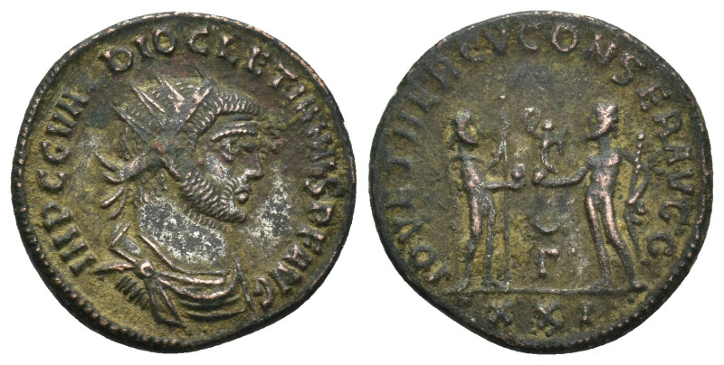 Diocletian, AD 284-305. AE Antoninianus (20mm, 3.93 g). Cyzicus. IMP C C VAL DIO...