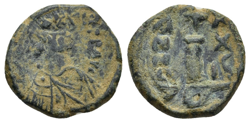 Justinian I. 527-565. AE decanummium (2.83 Gr. 16mm).. Constantinople mint, Stru...