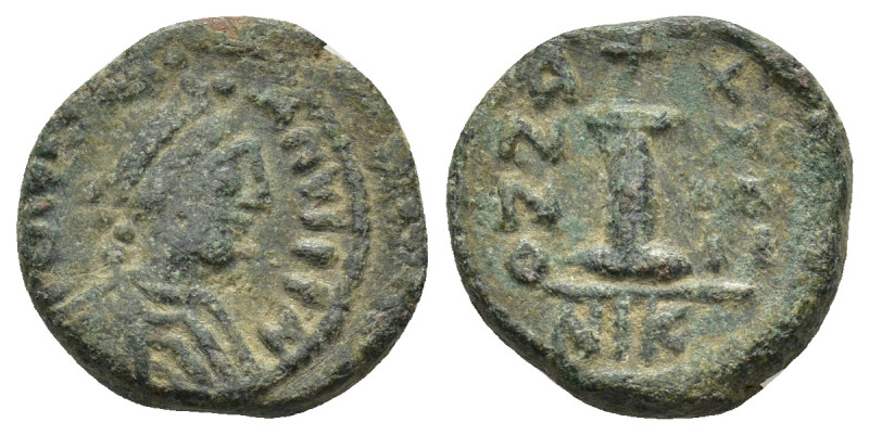 Justinian I (567-578). AE 10 Nummi. Nicomedia (3.36 Gr. 15mm.)
Diademed, draped,...