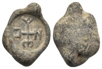 BYZANTINE LEAD SEALS. (17mm, 4.66 g) Obv: Cruciform monogram.