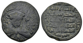Ayyubids. Mayyafariqin & Jabal Sinjar. al-'Adil I Sayf al-Din Ahmad. AH 589-596 / AD 1193-1200. Æ Dirhem (26mm, 10.0 g). Mayyafariqin mint. Dated AH 5...