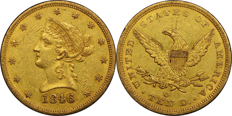 1846/'5'-O Liberty Head Eagle. Winter-3. AU-53 (PCGS).
This About Uncirculated ...