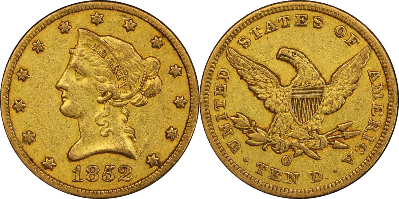 1852-O Liberty Head Eagle. Winter-2. EF-45 (PCGS). CAC.
This lovely example ret...