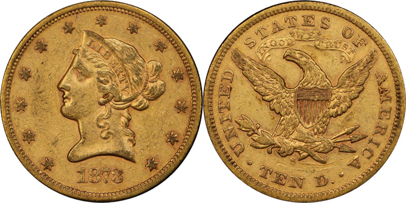 1873-S Liberty Head Eagle. EF-45 (PCGS). CAC.
This notable rarity delivers orig...