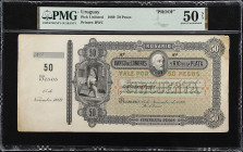 Argentina. Banco de Londres y Rio de la Plata. 50 Pesos, 1869. P-S1739p, SFE-85p. Proof. PMG About Uncirculated 50 Net. Tape Repairs, Previously Mount...