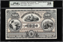 ARGENTINA. Lot of (2). El Banco Provincial de Santa Fe. 500 Pesos, 1882. P-S830dp1 & S830dp2. Front & Back Proofs. PMG About Uncirculated 50 & Choice ...