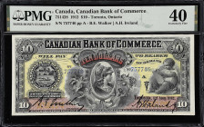 CANADA. Canadian Bank of Commerce. 10 Dollars, 1912. P-CH #75-14-28. PMG Extremely Fine 40.
B.E. Walker and A.H. Ireland signature combination. Yello...