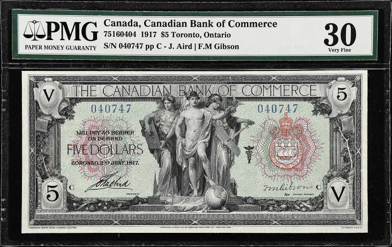 CANADA. Canadian Bank of Commerce. 5 Dollars, 1917. CH #75-16-04-04. PMG Very Fi...