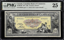 CANADA. Canadian Bank of Commerce. 20 Dollars, 1917. CH #75-16-04-20. PMG Very Fine 25.
Toronto, Ontario. J. Aird and S.H. Logan (small variety) sign...