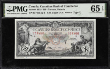 CANADA. Canadian Bank of Commerce. 10 Dollars, 1935. CH #75-18-08. PMG Gem Uncirculated 65 EPQ.
Toronto, Ontario. Signature combination of S.H. Logan...