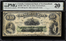 CANADA. Commercial Bank of Newfoundland. 10 Dollars, 1888. CH #185-18-08. PMG Very Fine 20.
St. Johns, Newfoundland. H.D. Carter and H. Cooke signatu...