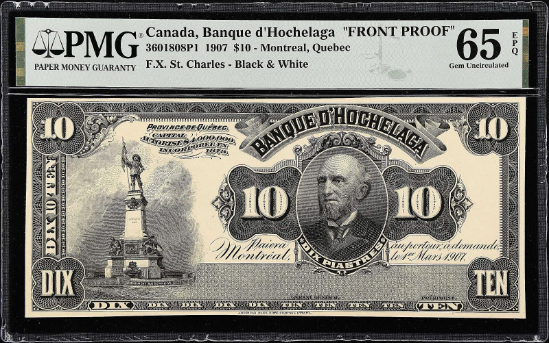 CANADA. Lot of (2). Banque d'Hochelaga. 10 Dollars, 1907. CH #360-18-08p1 & CH #...