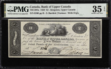 CANADA. Bank of Upper Canada. 2 Dollars, 1820. CH #765-12-04a. PMG Choice Very Fine 35 EPQ.
Kingston, Upper Canada. With overprint. S. Bartlett signa...