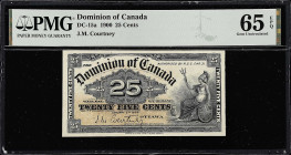 CANADA. Dominion Of Canada. 25 Cent, 1900. DC-15a. PMG Gem Uncirculated 65 EPQ.
Printed by ABNC. Signature of J.M. Courtney. Excellent detail is foun...