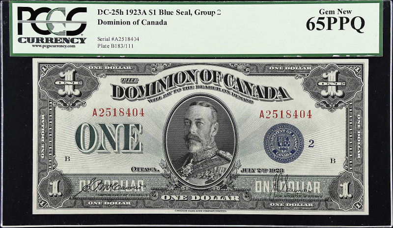 CANADA. Dominion Of Canada. 1 Dollar, 1923A. DC-25h. PCGS Currency Gem New 65 PP...