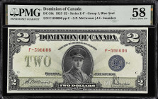 CANADA. Dominion Of Canada. 2 Dollars, 1923. DC-26c. PMG Choice About Uncirculated 58.
Series F. Group 1, blue seal. Signature combination of McCavou...