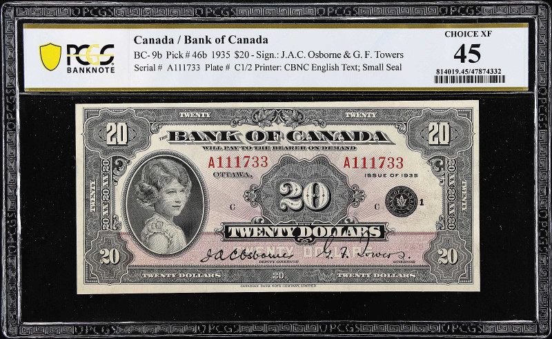 CANADA. Bank of Canada. 20 Dollars, 1935. BC-9b. PCGS Banknote Choice Extremely ...