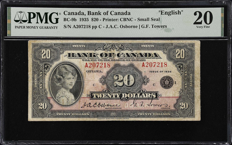 CANADA. Bank of Canada. 20 Dollars, 1935. BC-9b. PMG Very Fine 20.
English text...