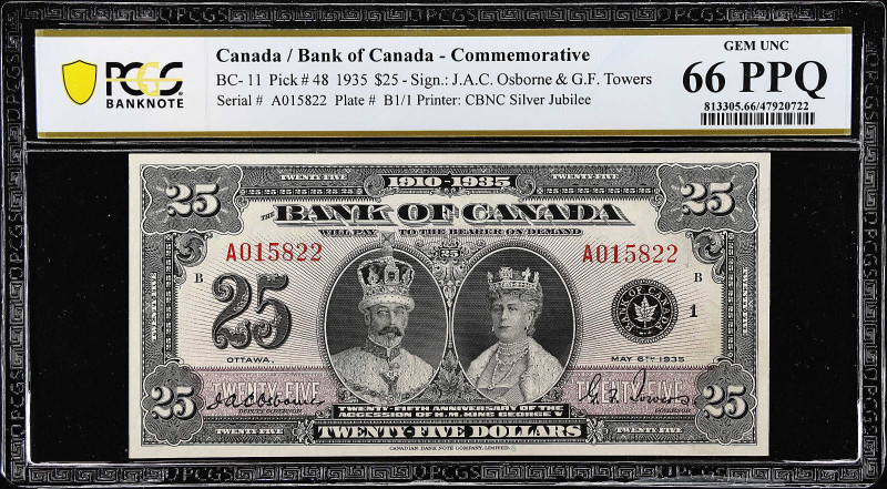 CANADA. Bank of Canada. 25 Dollars, 1935. BC-11. PCGS Banknote Gem Uncirculated ...